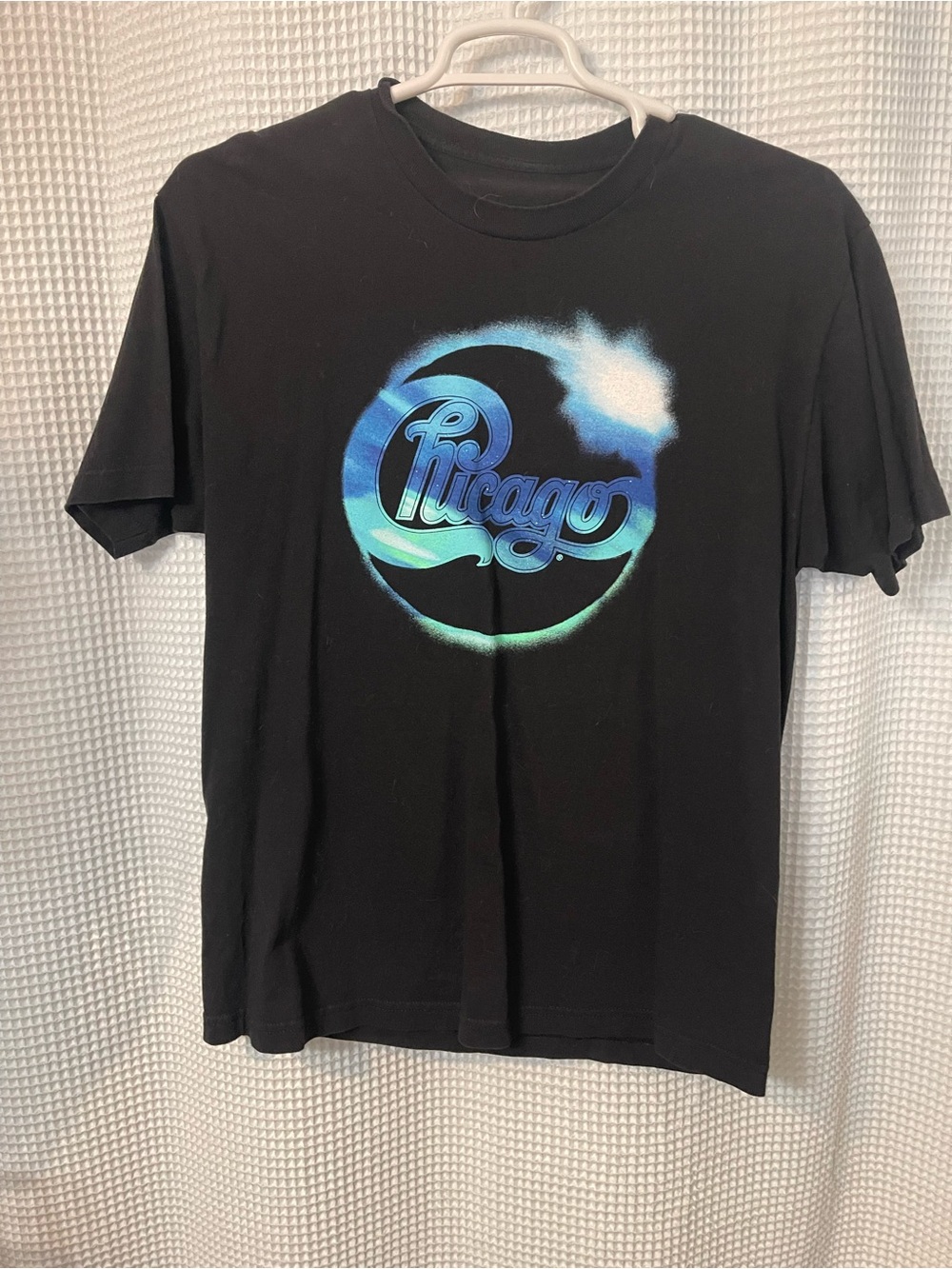 Chicago - Black Short-Sleeve Tee with Blue-Green Logo